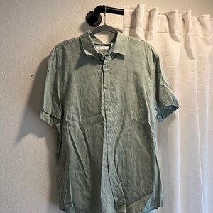 Cubavera Light Green Casual Button Down Shirt